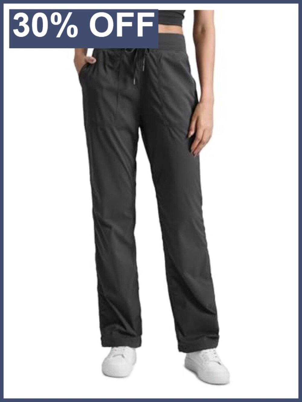 Straight Leg Active Pants Lightweight Quick-Dry Joggers with Pockets